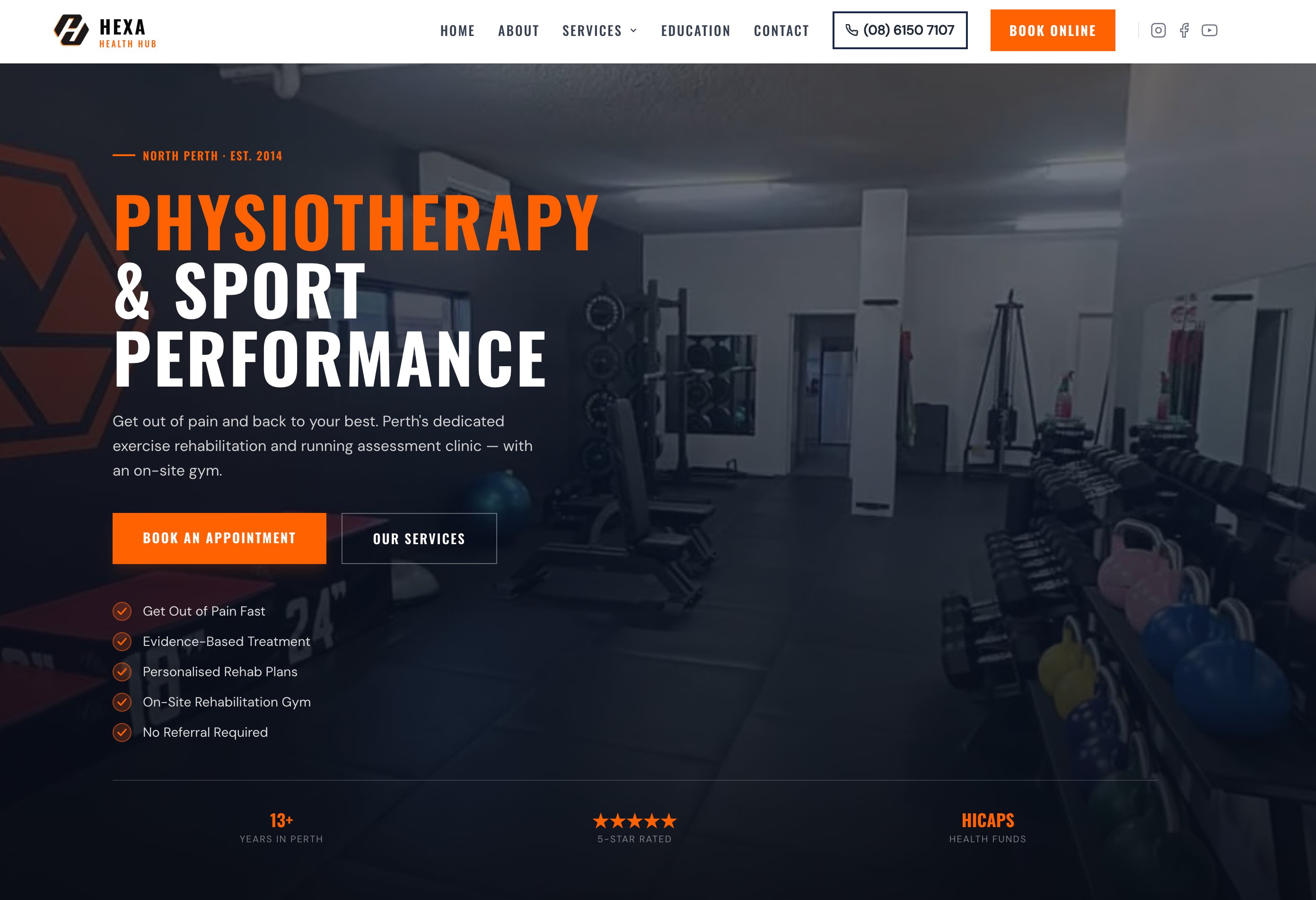 Hexa Health Hub homepage